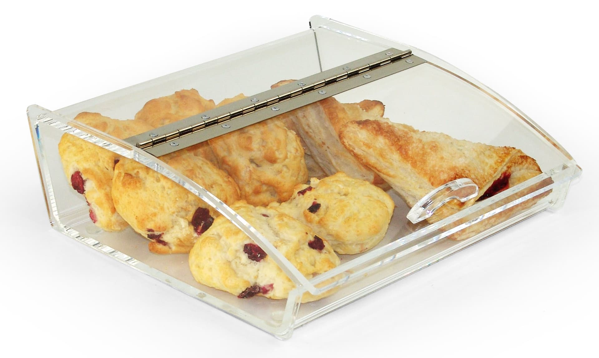 Acrylic Food Display With A Curved Lid