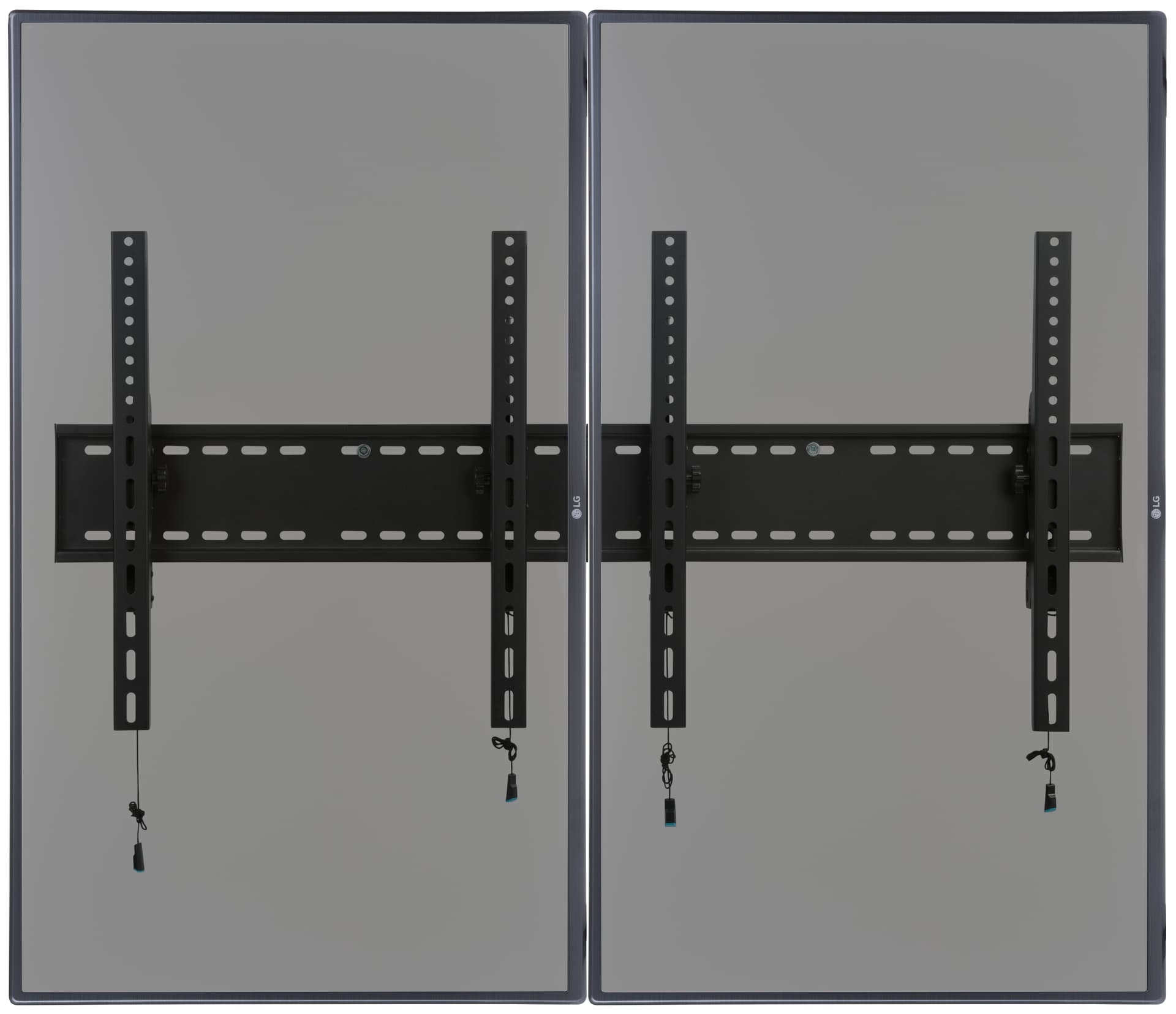 2-Monitor Wall Portrait TV Bracket for Flat Screens