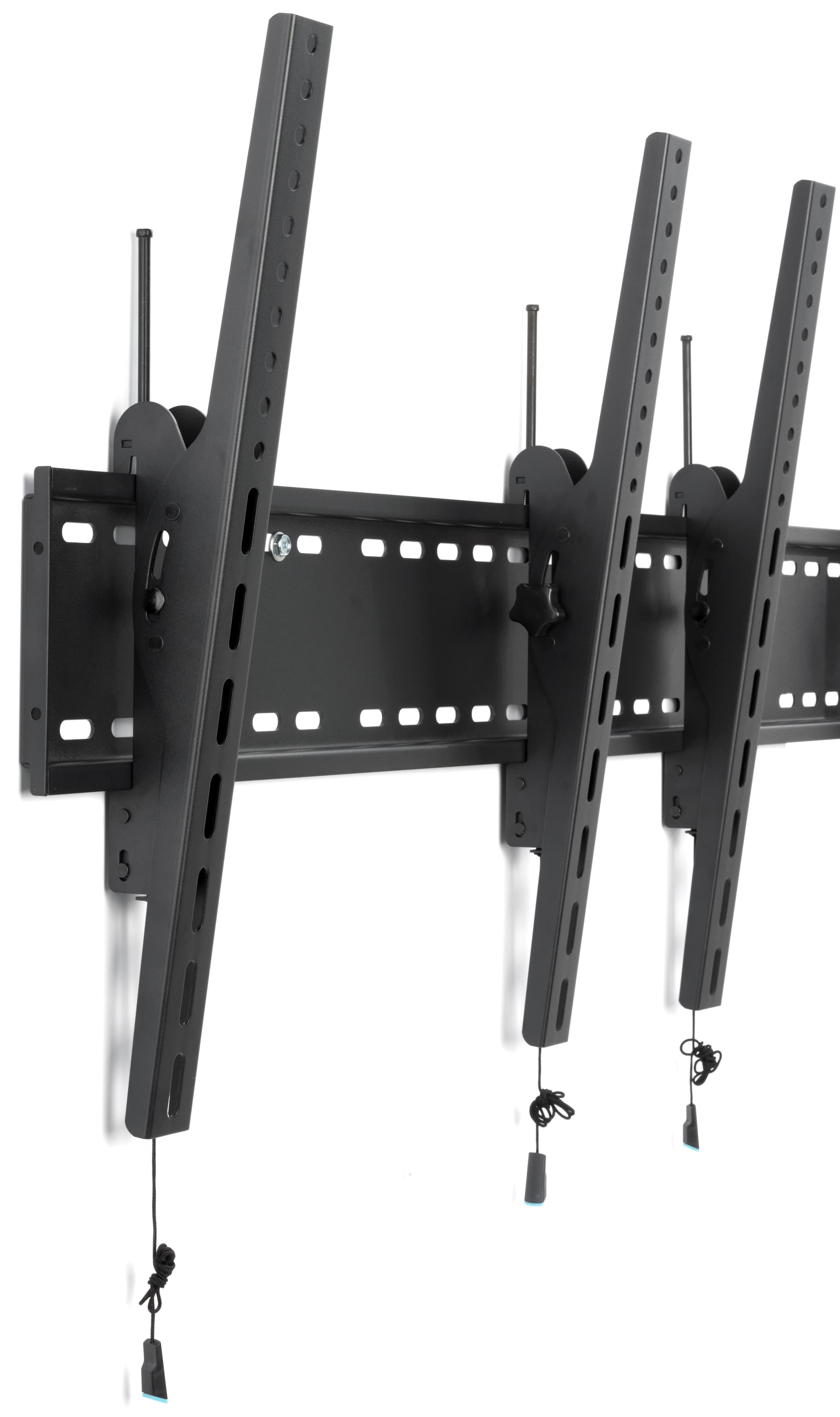 4-Monitor Wall Portrait Tilt Mount with Pull Release Cables