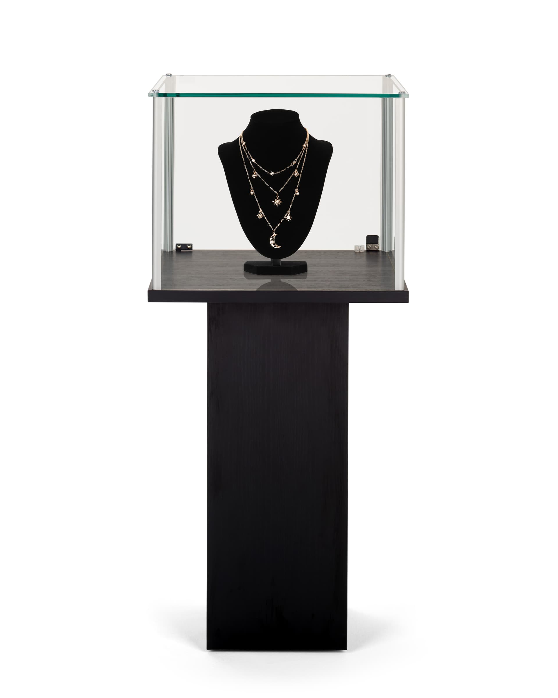 Pedestal showcase with pedestal base