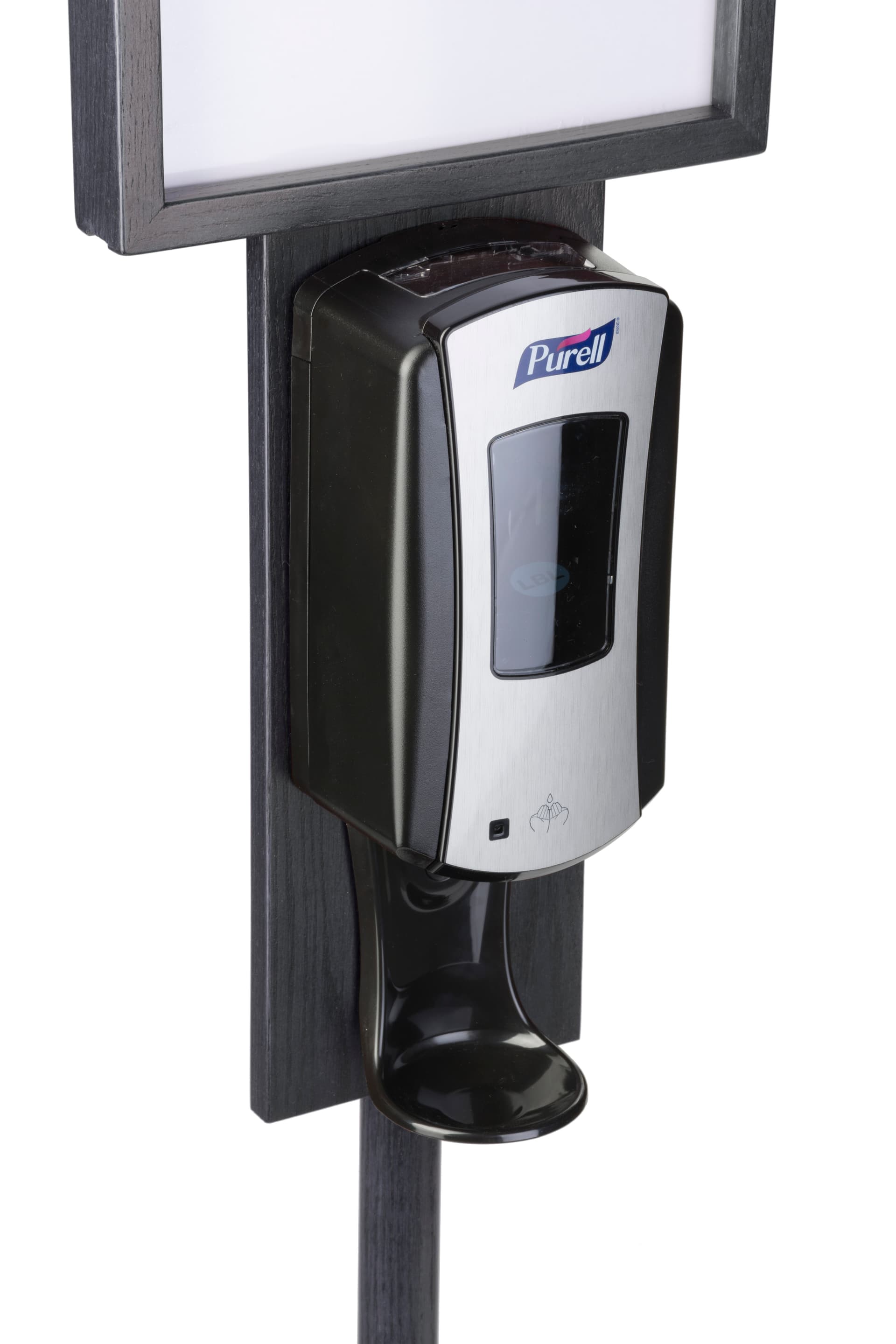 Black Hand Sanitizer Stand with Refillable Dispenser