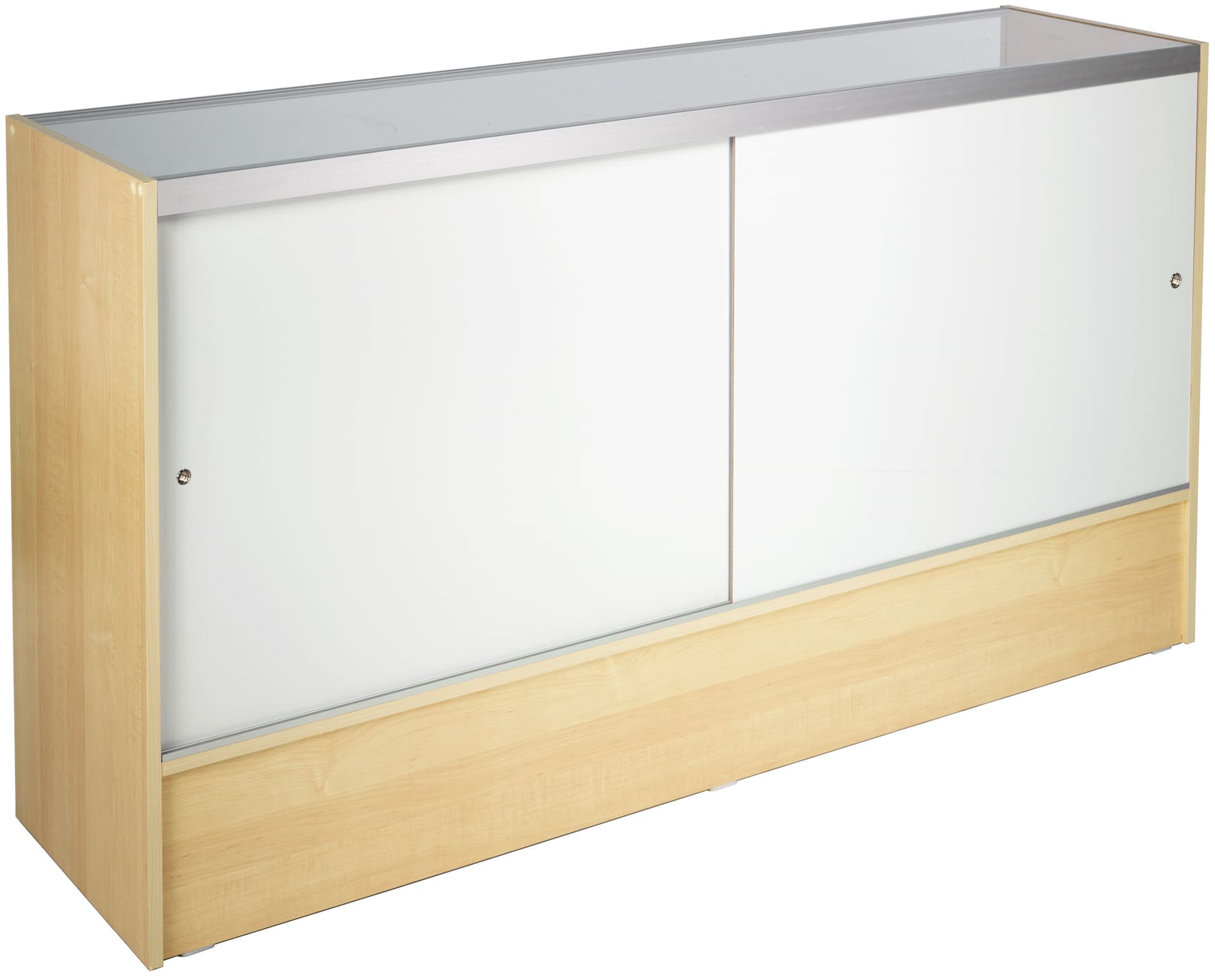 Glass Display Case With Maple Melamine Finish