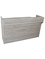 Cash register stand with barnwood finish