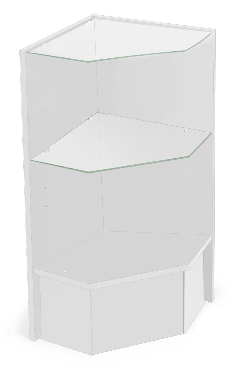 White Corner Display Case