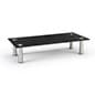 Tempered Glass Monitor Riser, (4) Silver Standoffs - Black