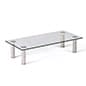 Tempered Glass Monitor Riser, (4) Silver Standoffs - Clear