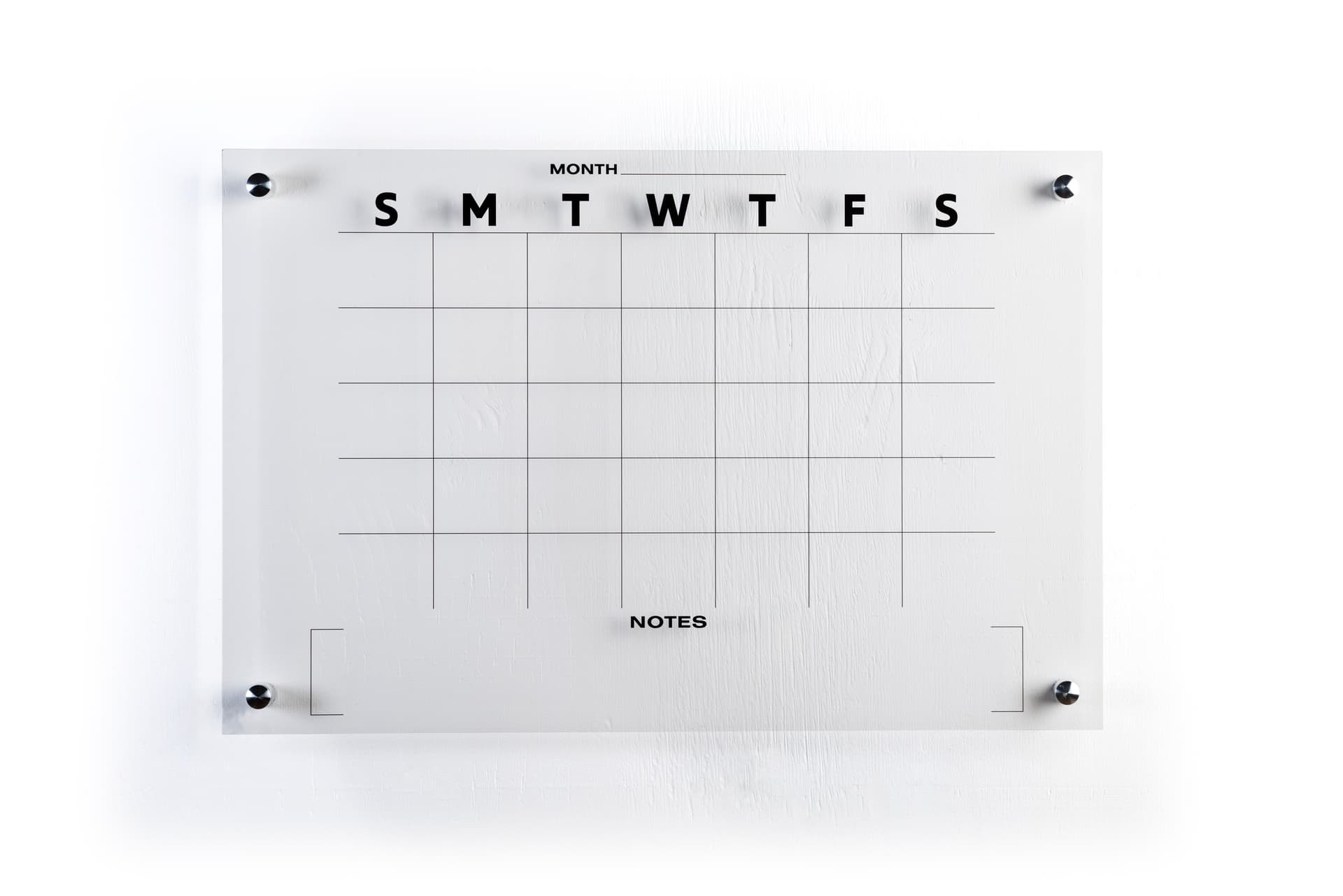 30-day calendar whiteboard is non-magnetic