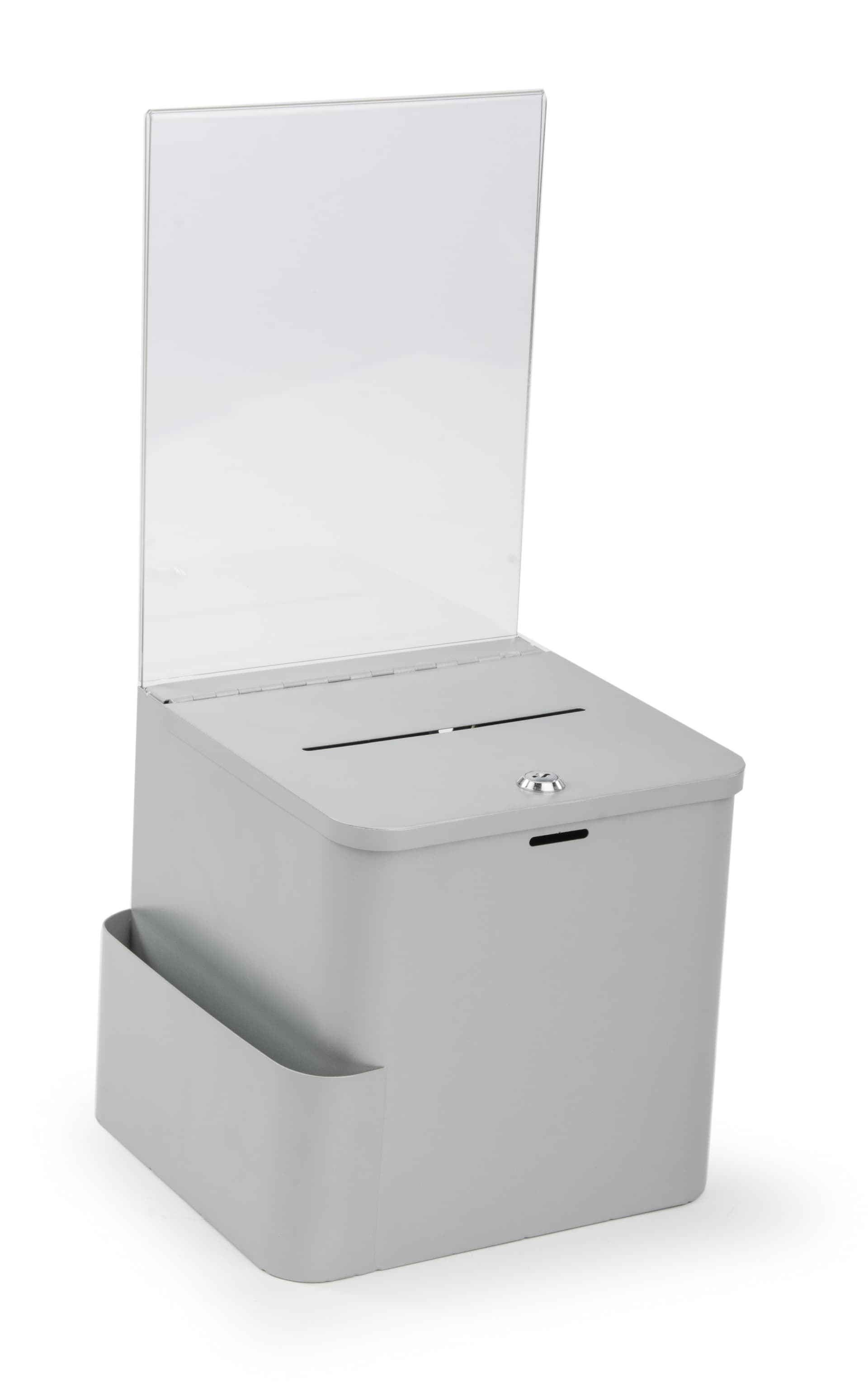 Silver Ballot Box with Sign Holder