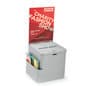 Locking Metal Ballot Box w/ 8.5 x 11 Acrylic Header, Wall or Countertop - Silver