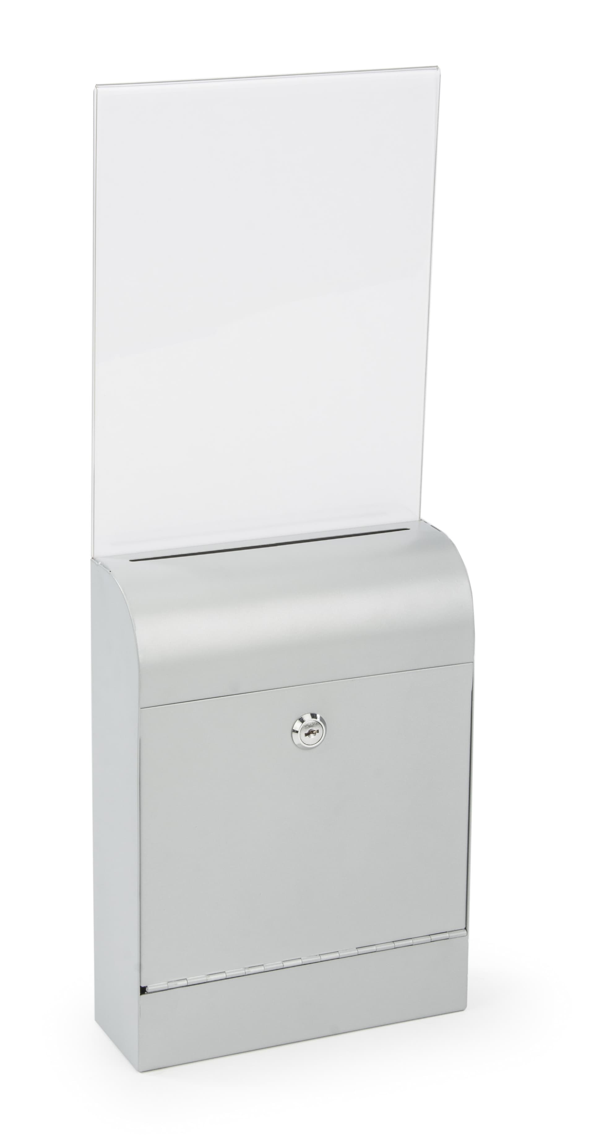 Silver Wall Mount Document Box with Lockable Door
