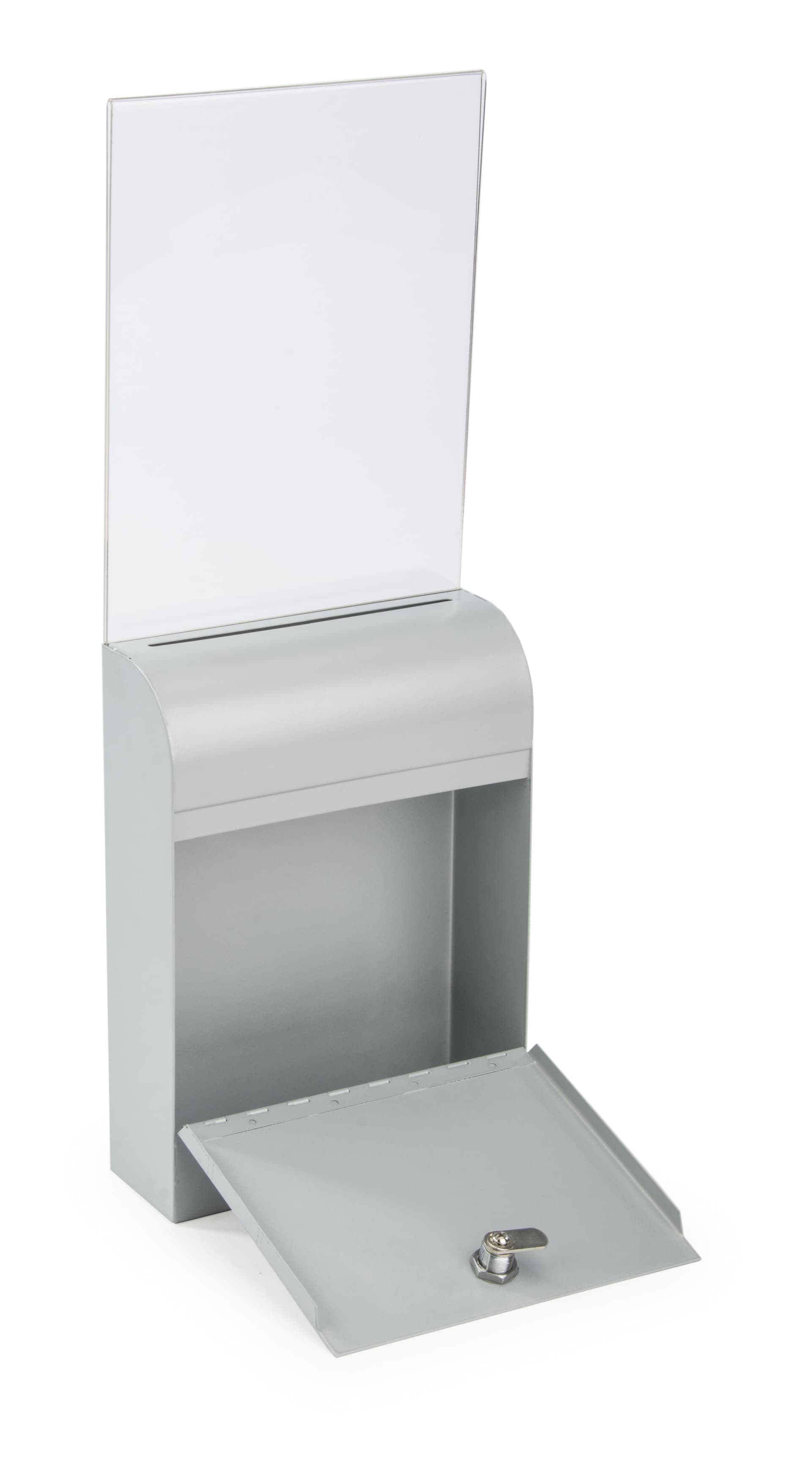 Silver Wall Mount Document Box with Lockable Door