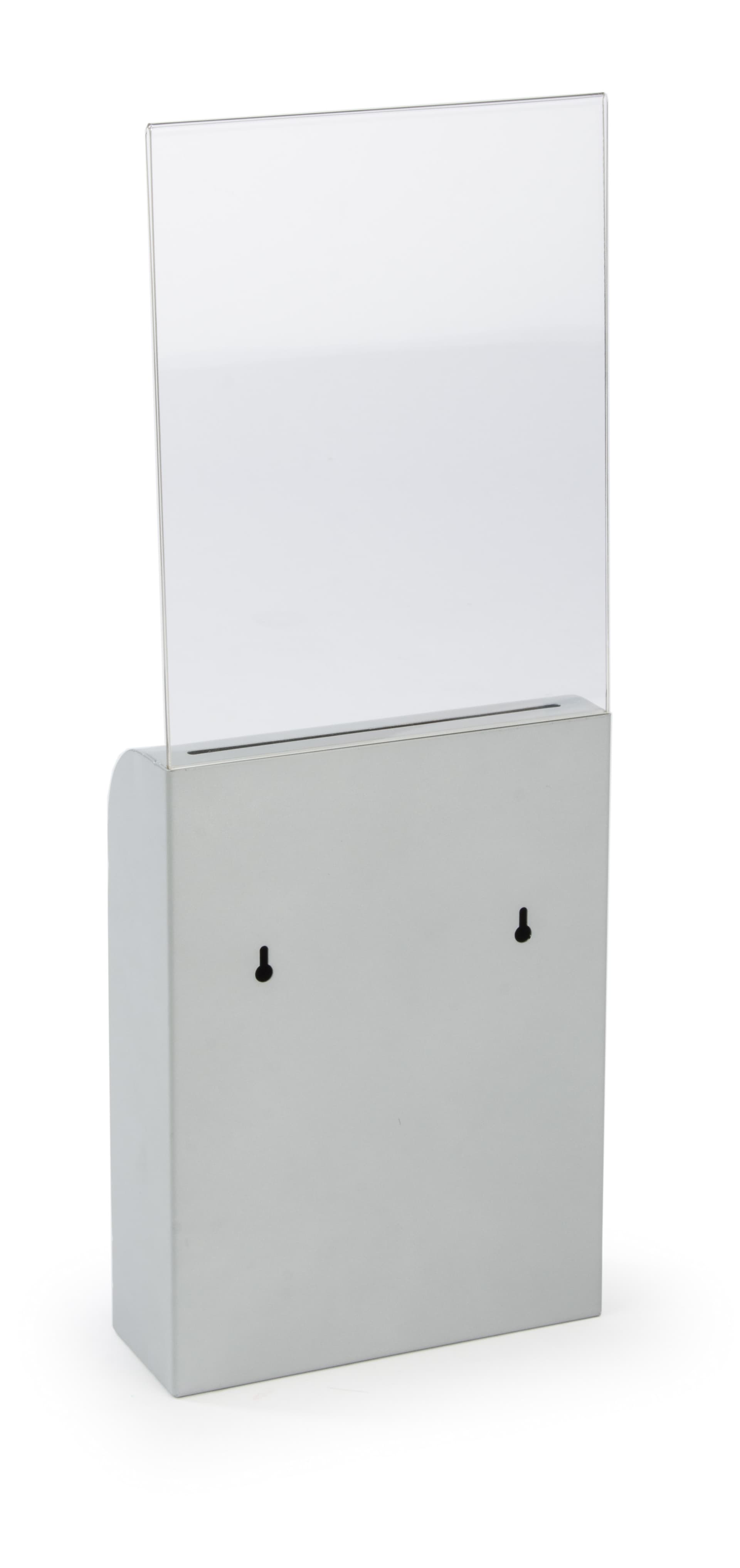 Silver Wall Mount Document Box with Lockable Door