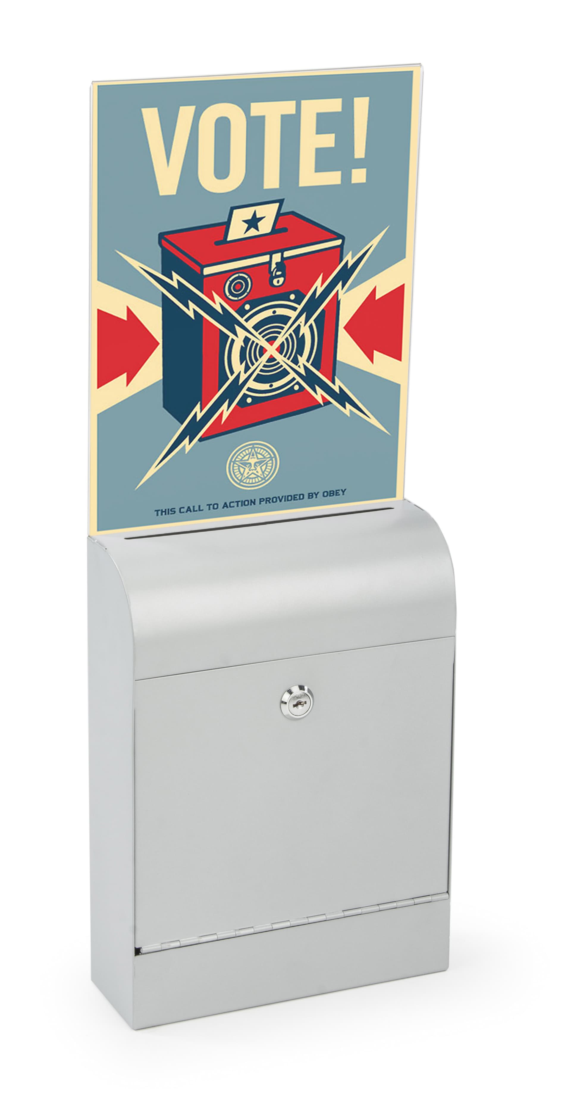 Silver Wall Mount Document Box with Lockable Door