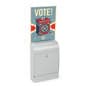 Metal Ballot Box w/ Lock & 8 x 11 Acrylic Header, Wall or Countertop - Silver