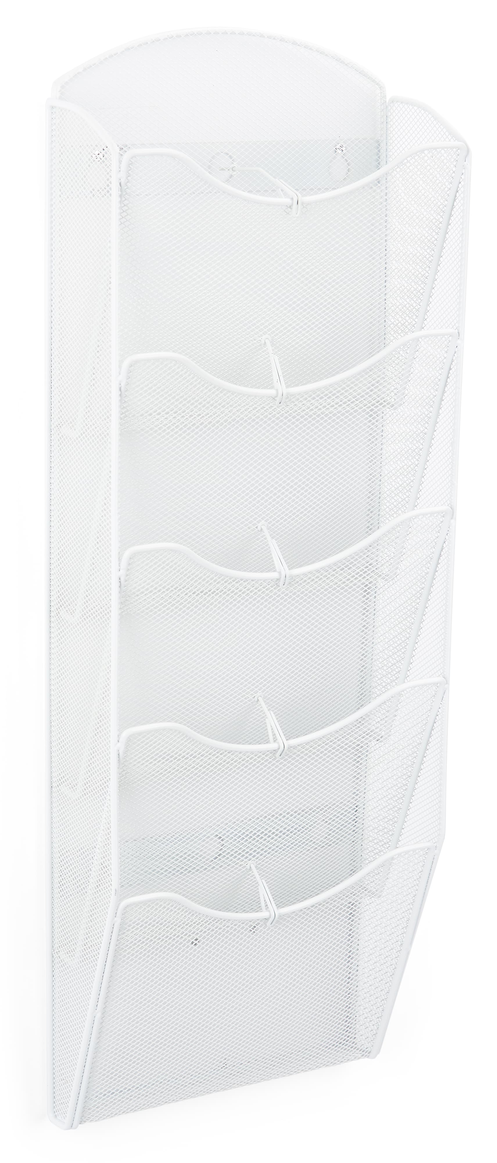 This Mesh wall magazine rack has pocket dividers