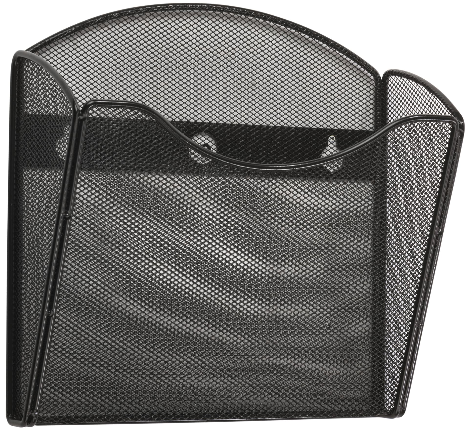 Black Mesh Brochure Holder for Wall