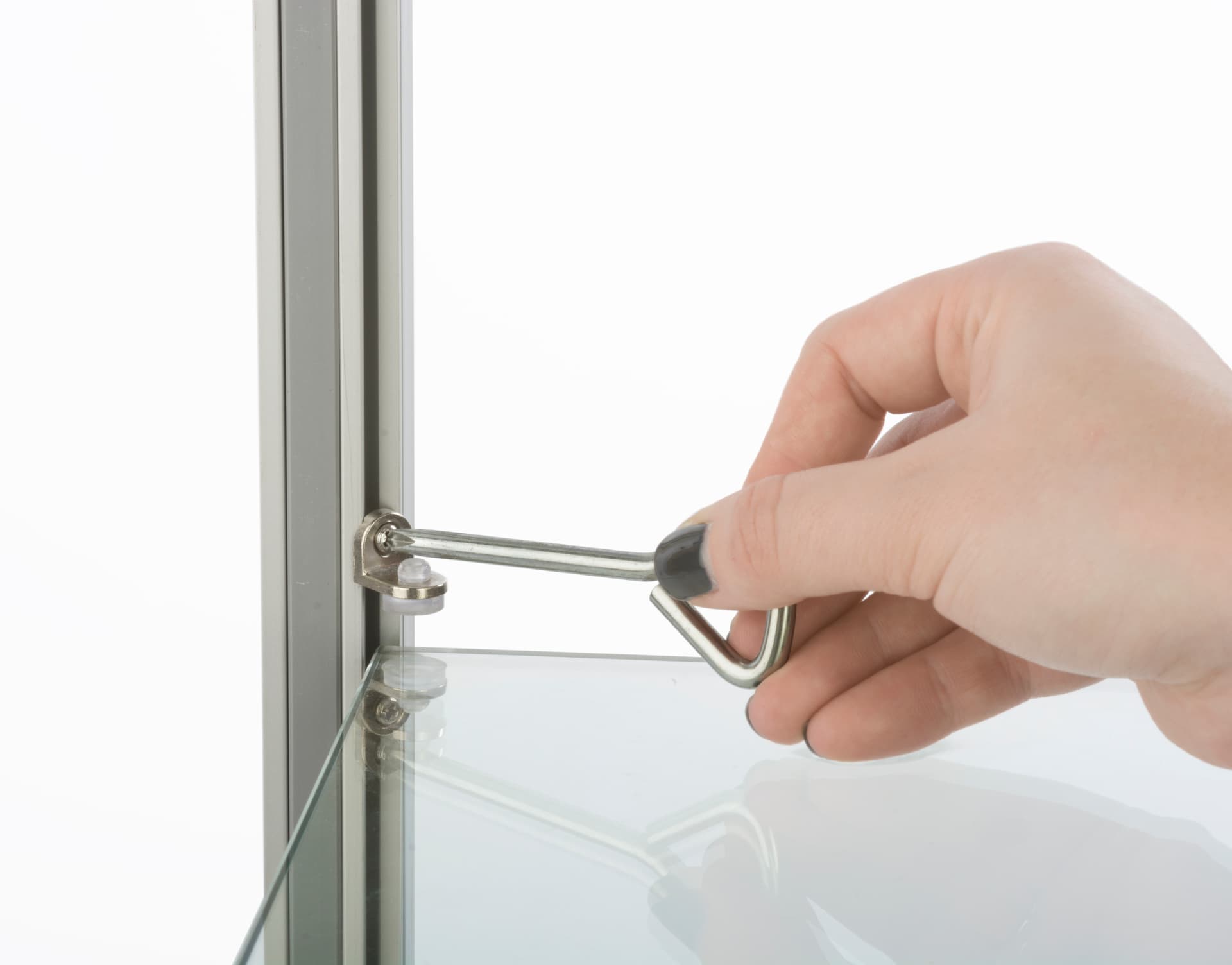 Adjustable Height Tiered Glass Shelving Display