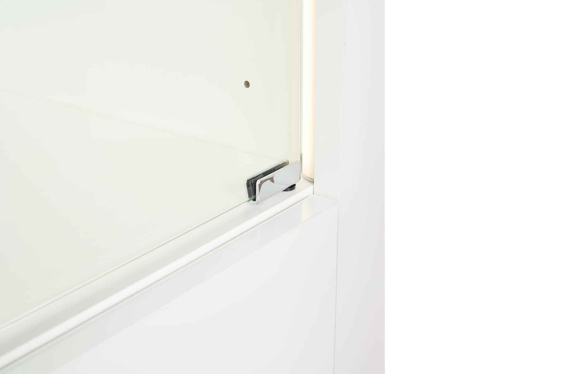 White display cabinet with glass hinged doors