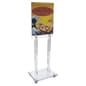 22" x 28" Acrylic Floor Standing Sign Holder, Double-Sided, Wheels - Clear