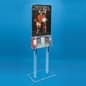22" x 28" Floor Standing Poster Holder w/ 5 Literature Pockets, Double-Sided - Clear