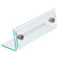 2" x 8" Acrylic Counter Sign holder, Slant Back Design. Standoffs - Clear