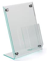 Reception Area Slanted Sign Holder with Brochure Display