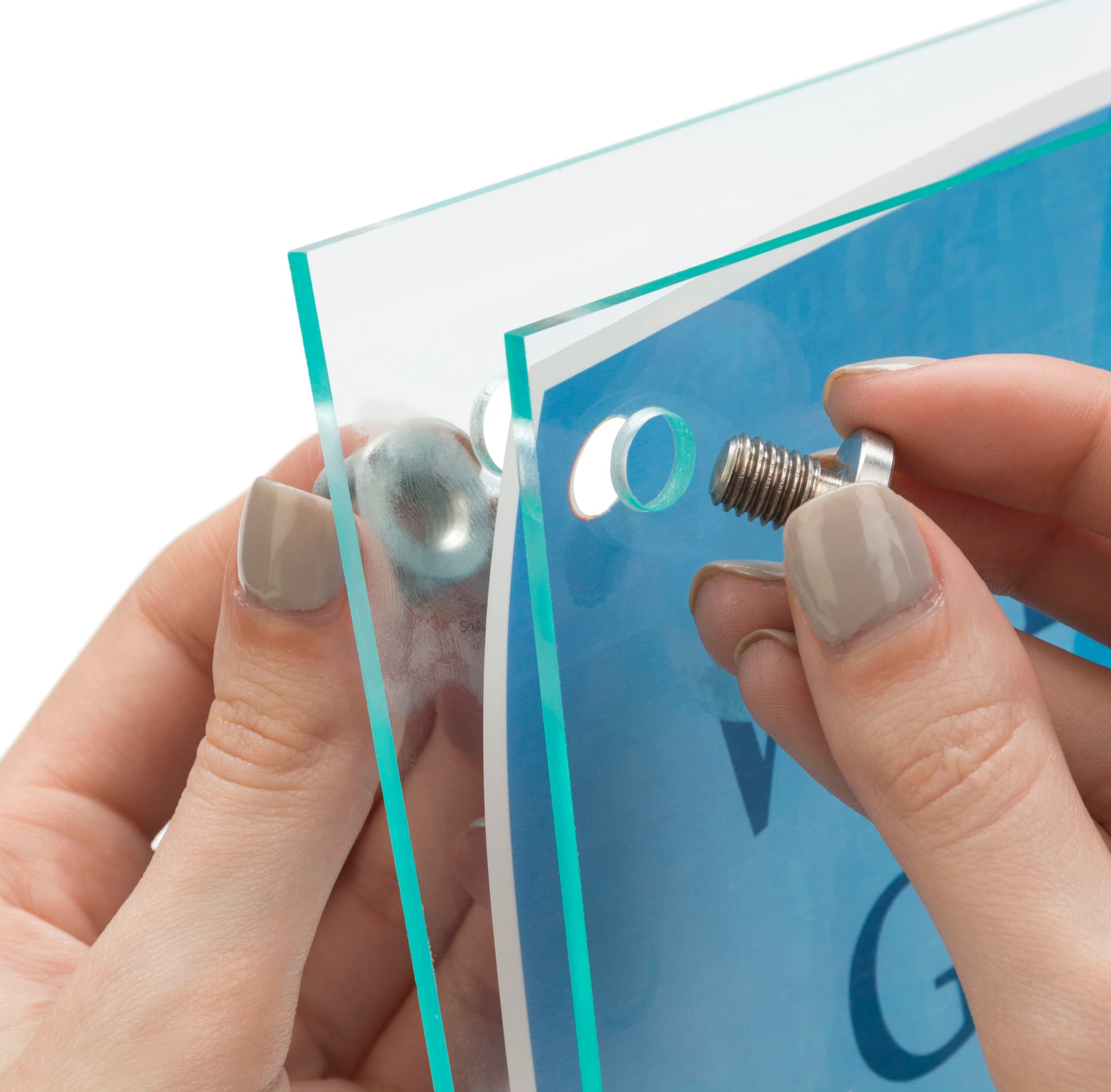 Front Loading Slanted Sign Holder with Brochure Display