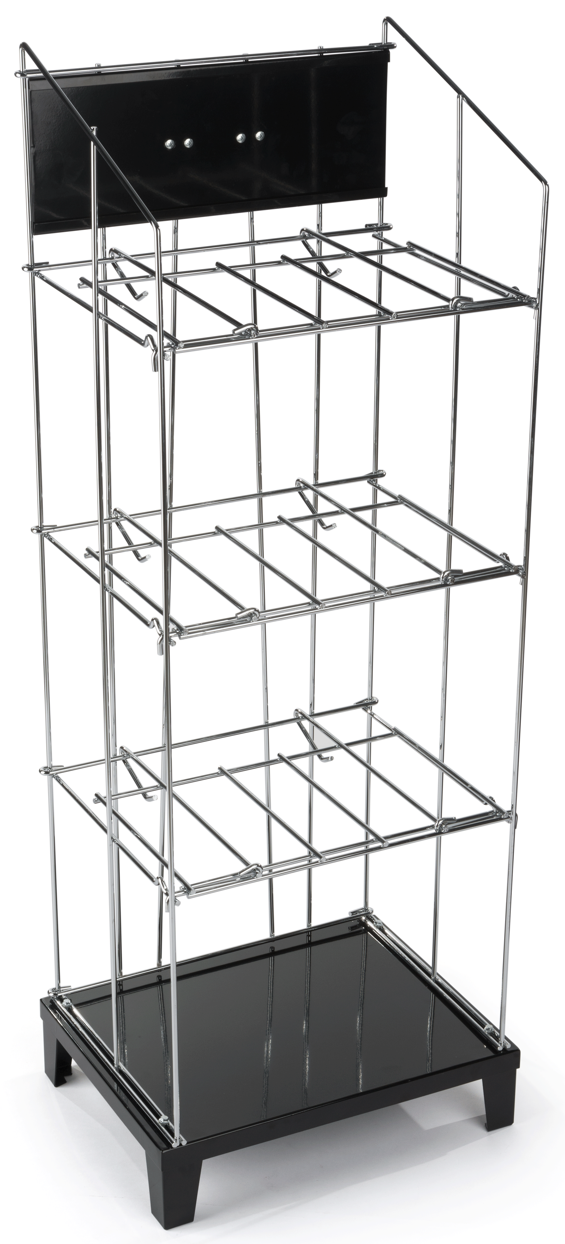 Wire Newspaper Floor Rack - 3 Removeable Shelves