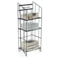 3-Tiered Wire Newspaper Rack for Floor, with Separate Header - Black