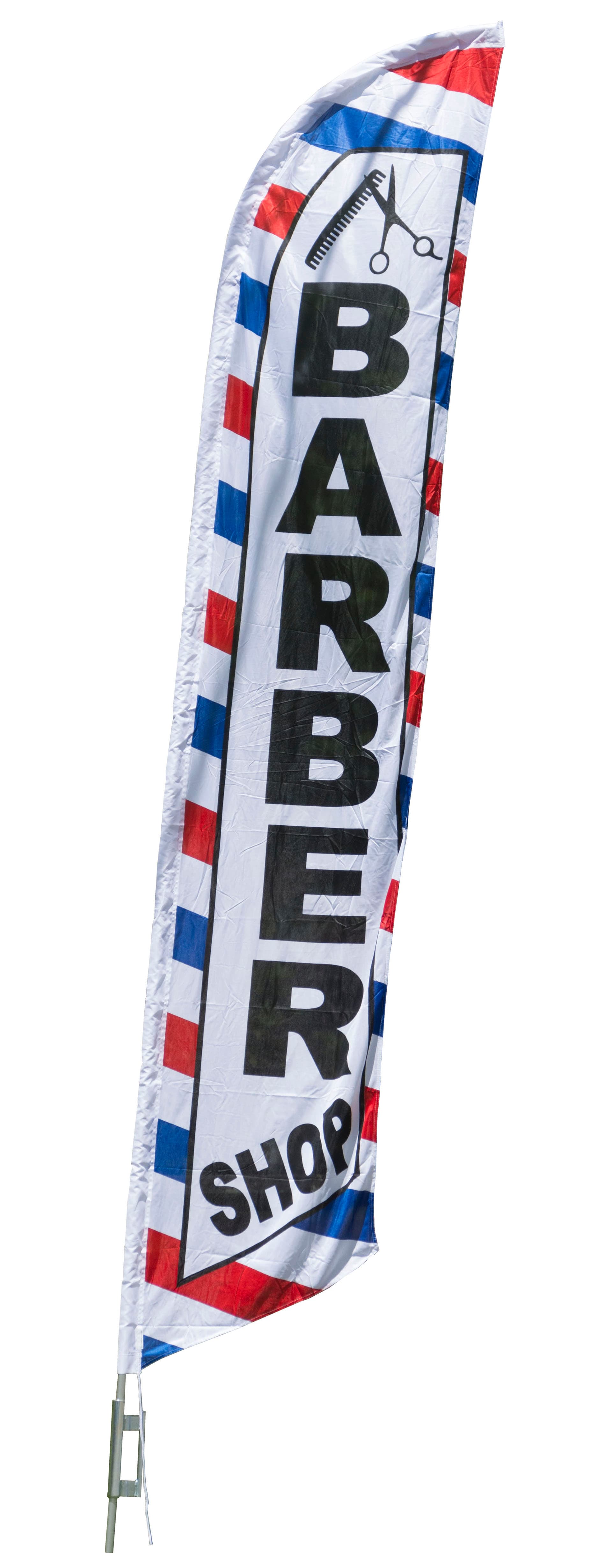 Barber Shop Flag with Aluminum Post