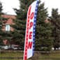 14' Feather Flag w/ Ground Spike and Pre-printed Opening Message