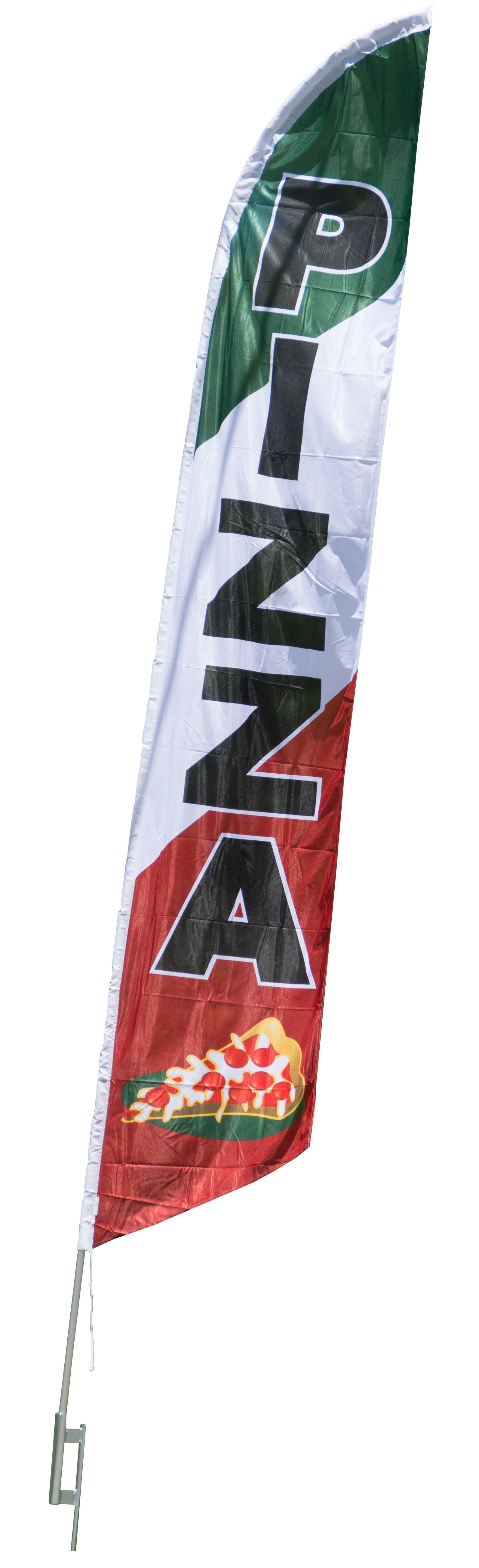 Pizza Flag with Aluminum Pole