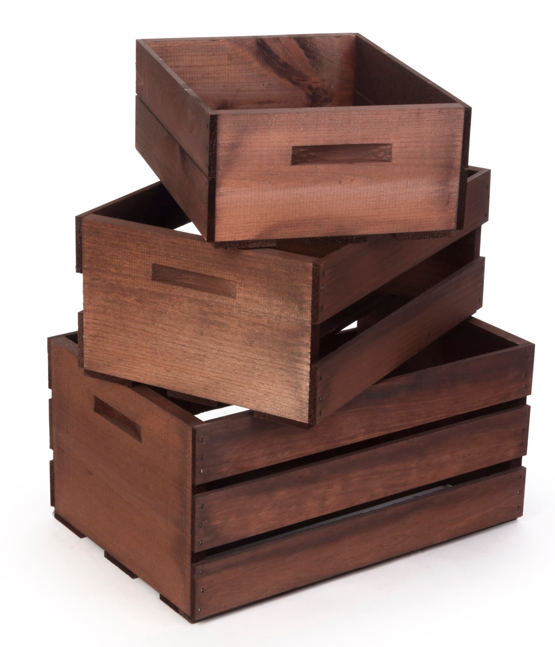 Wood Display Crates with Handles