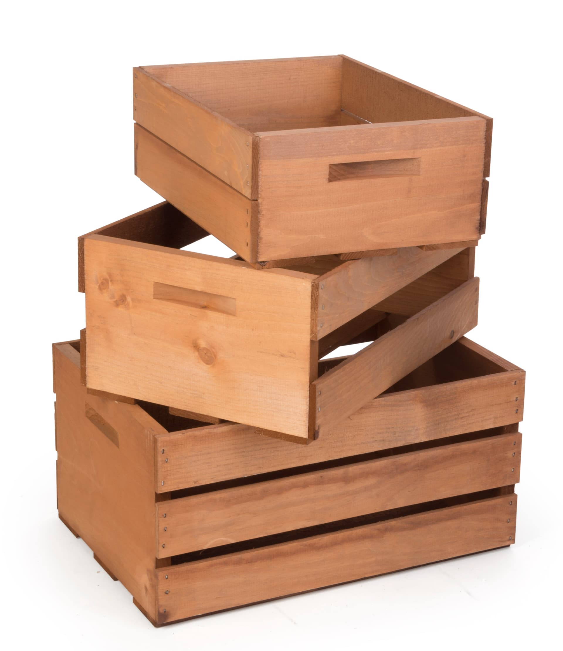 Wooden Display Crates with Handles