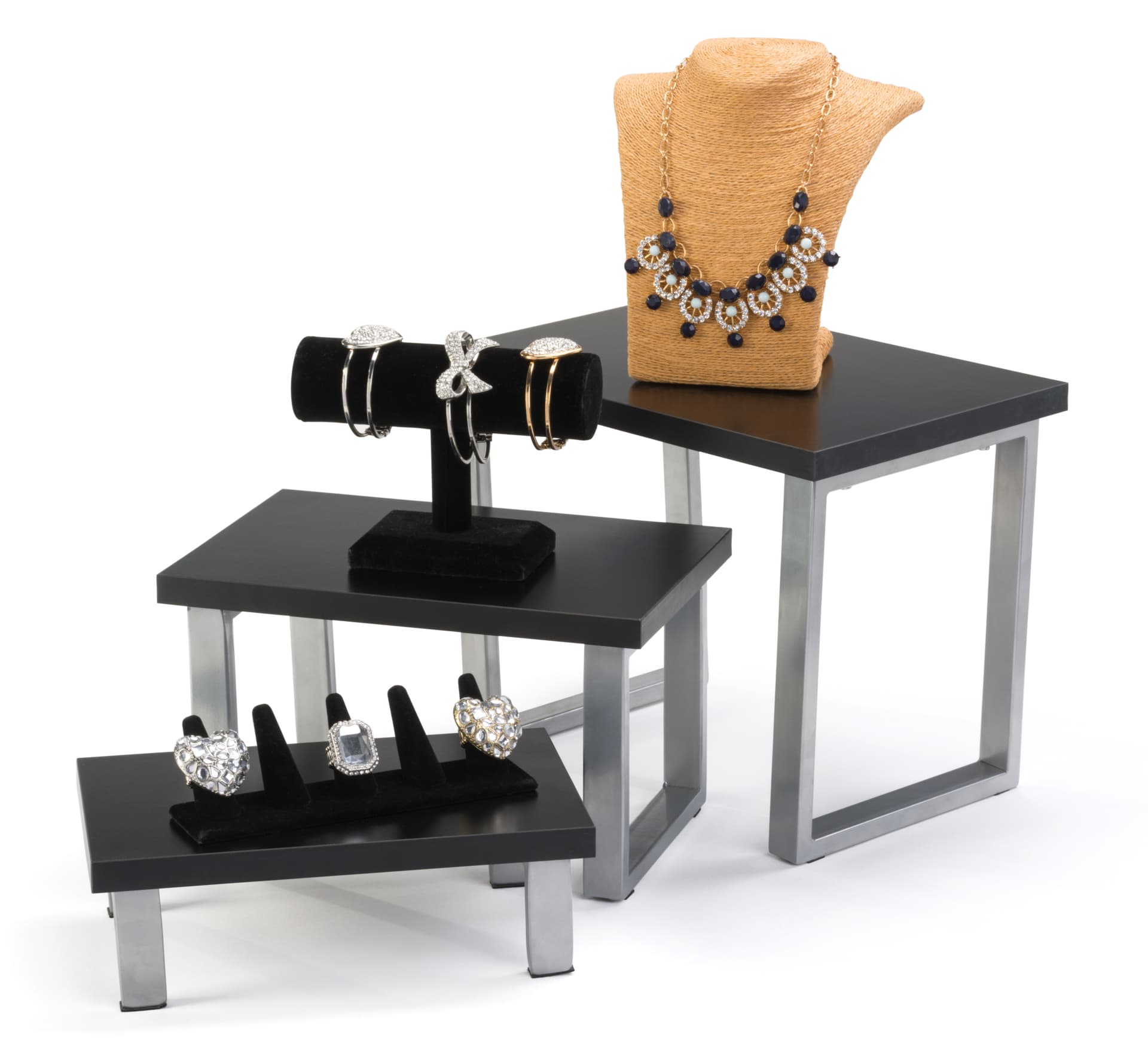 Black Nesting Risers for Retail Shops