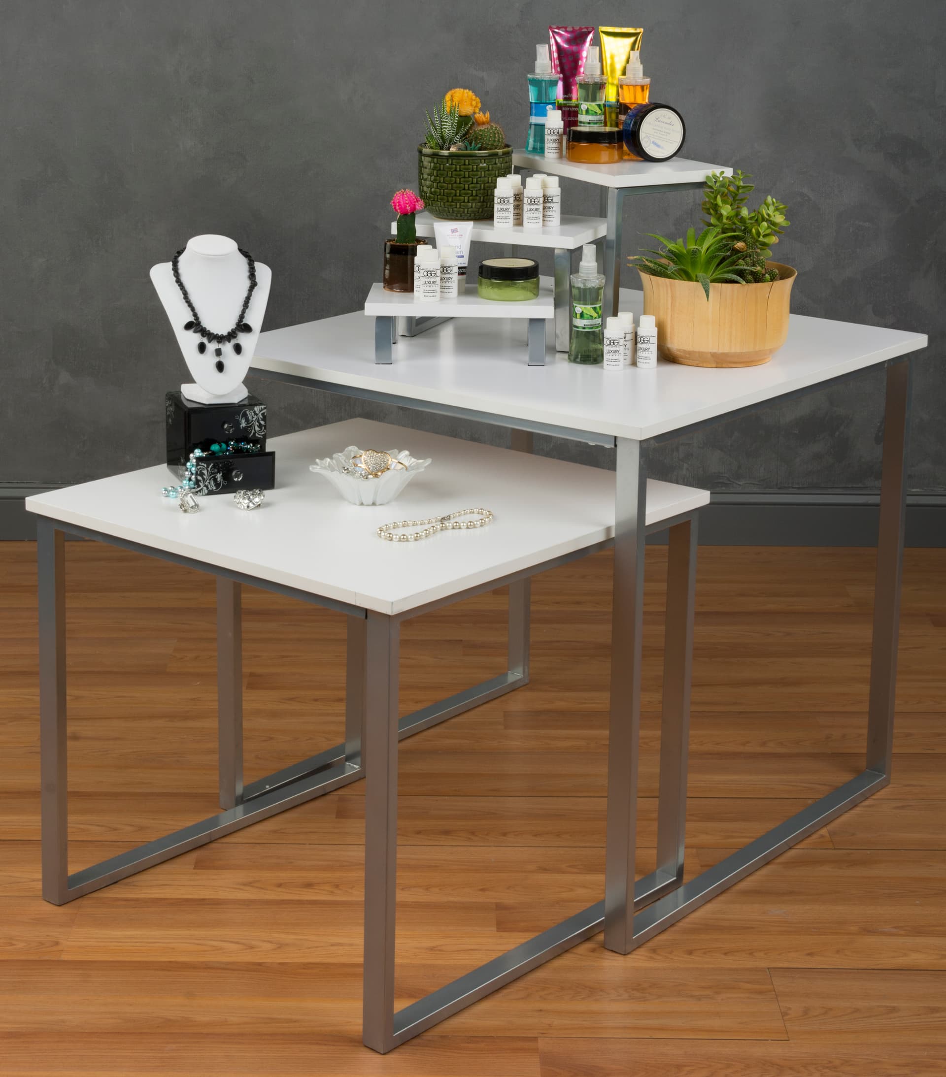 Merchandising Display Tables and Risers Set