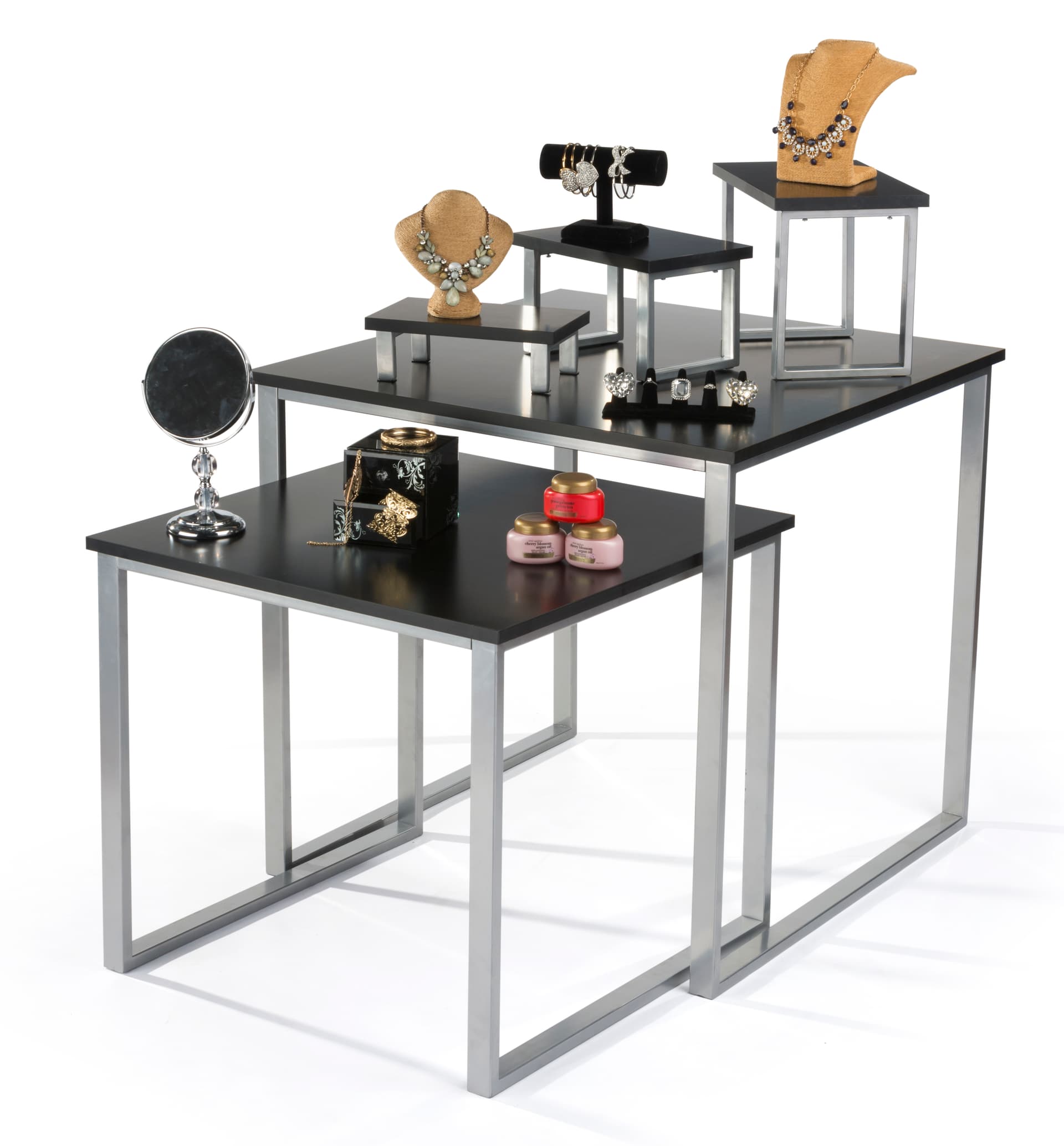 Black Nesting Table Set with Powder Coated Frame