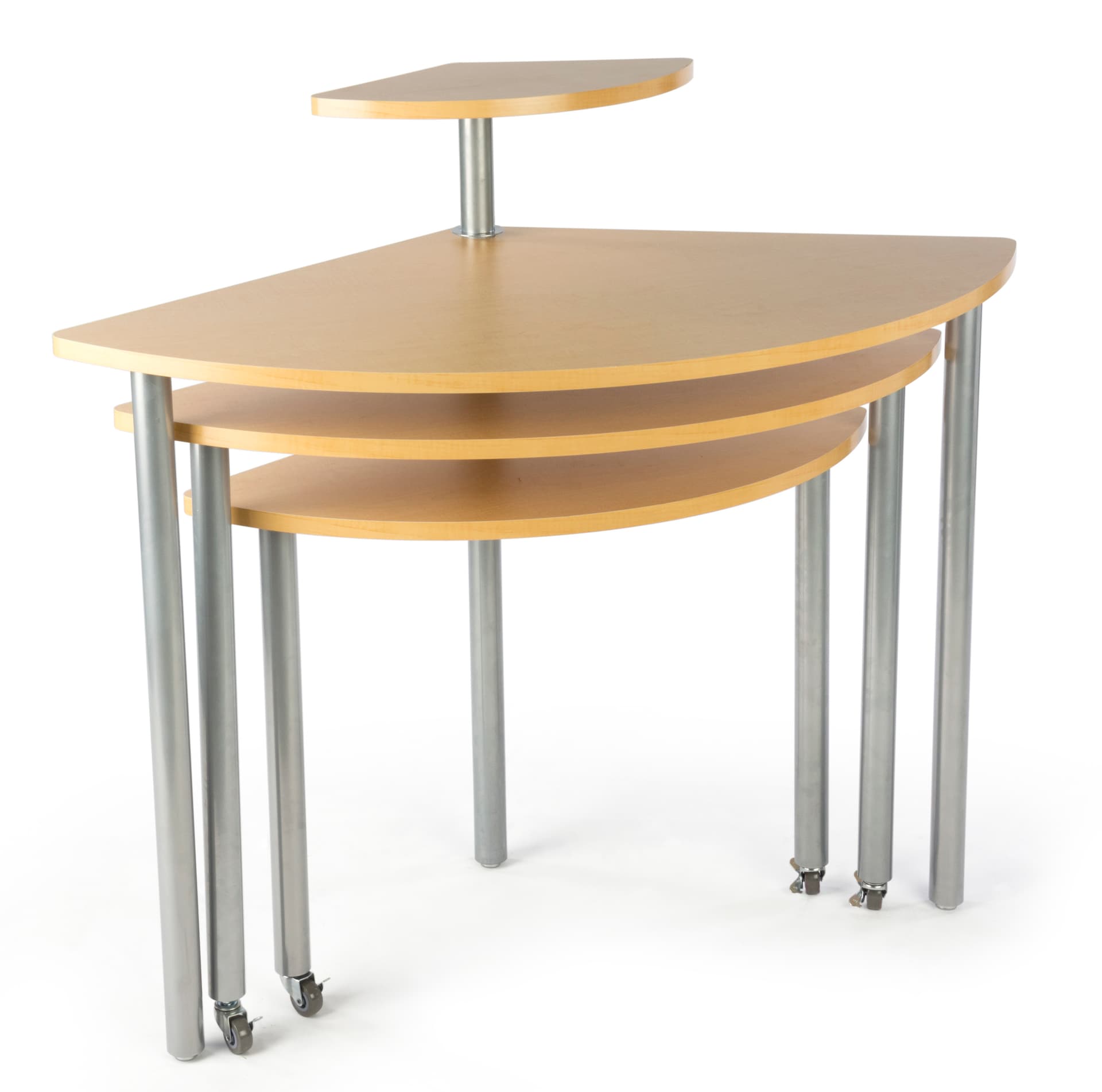 Maple Rotating Retail Display Table with Nesting Layers