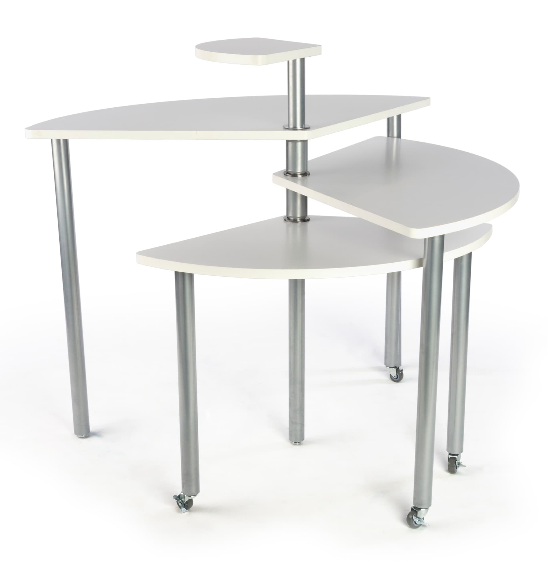White Rotating Retail Display Table for Merchandise