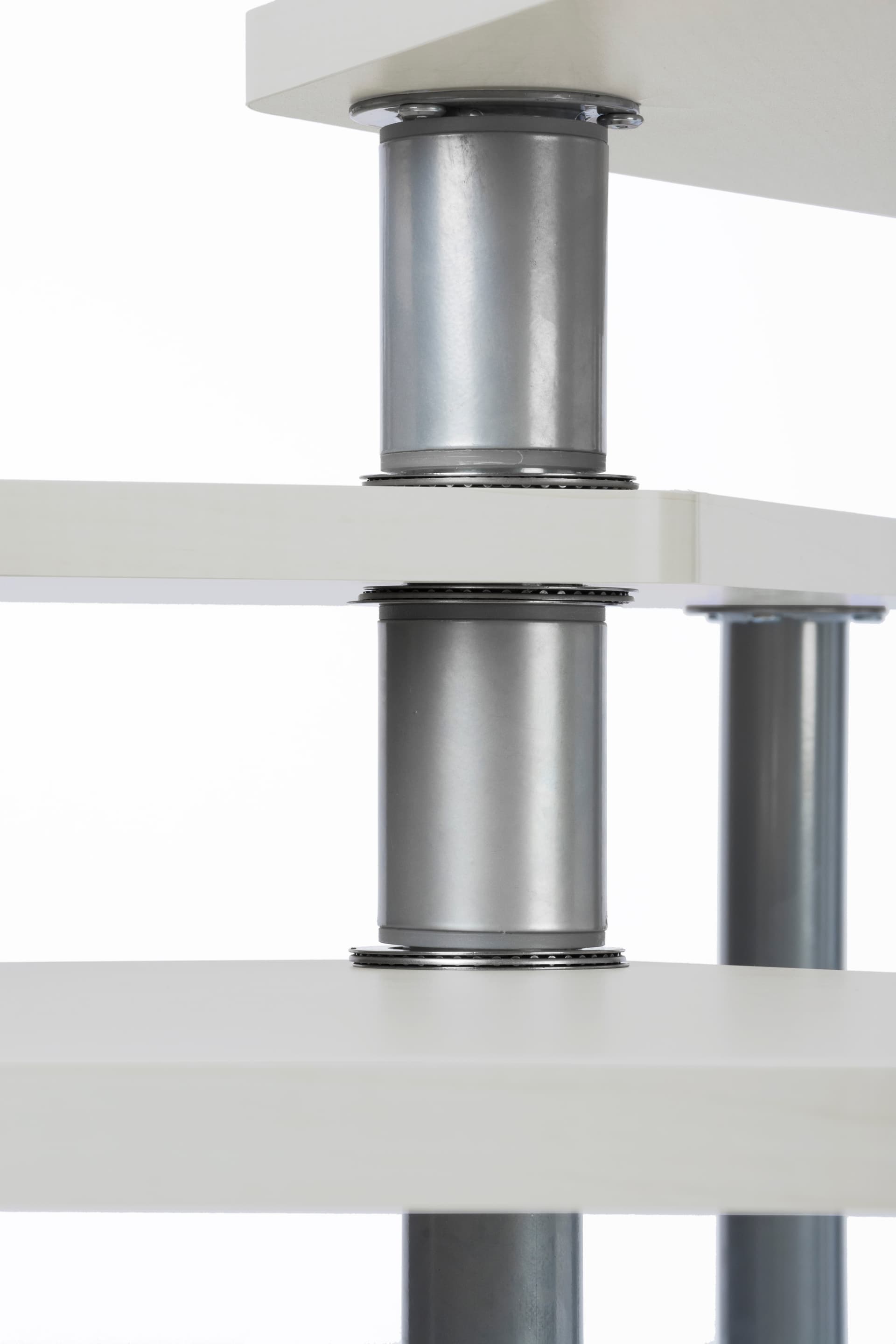 White Rotating Retail Display Table, Melamine & Aluminum Construction