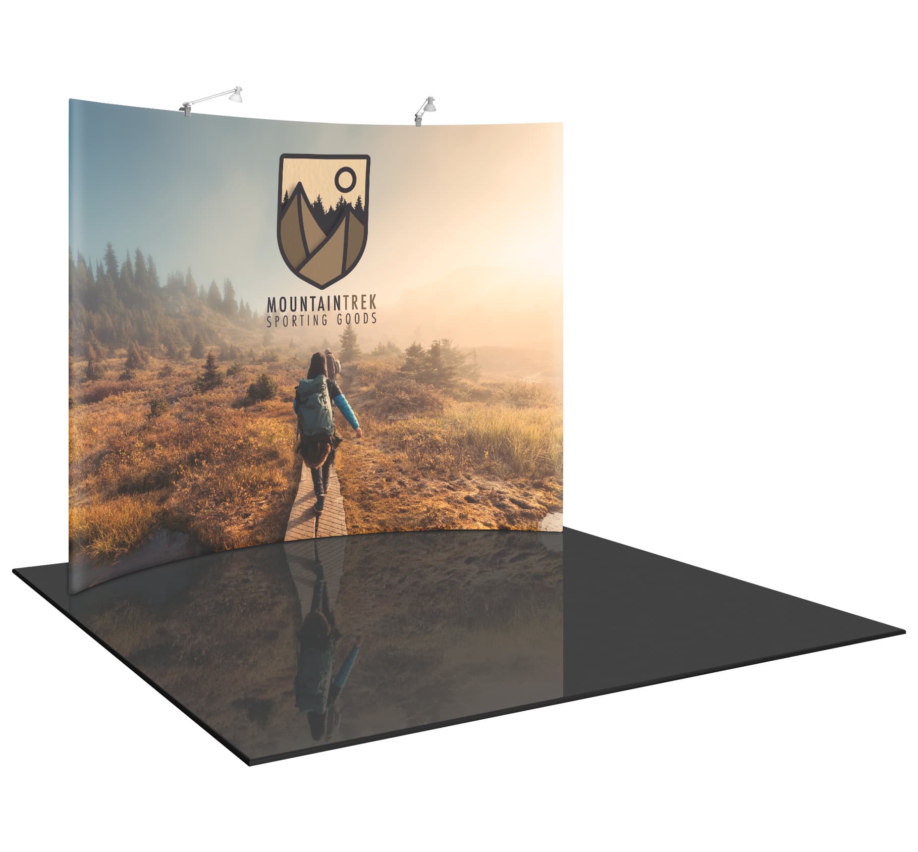 Exhibit booth with 2 lights