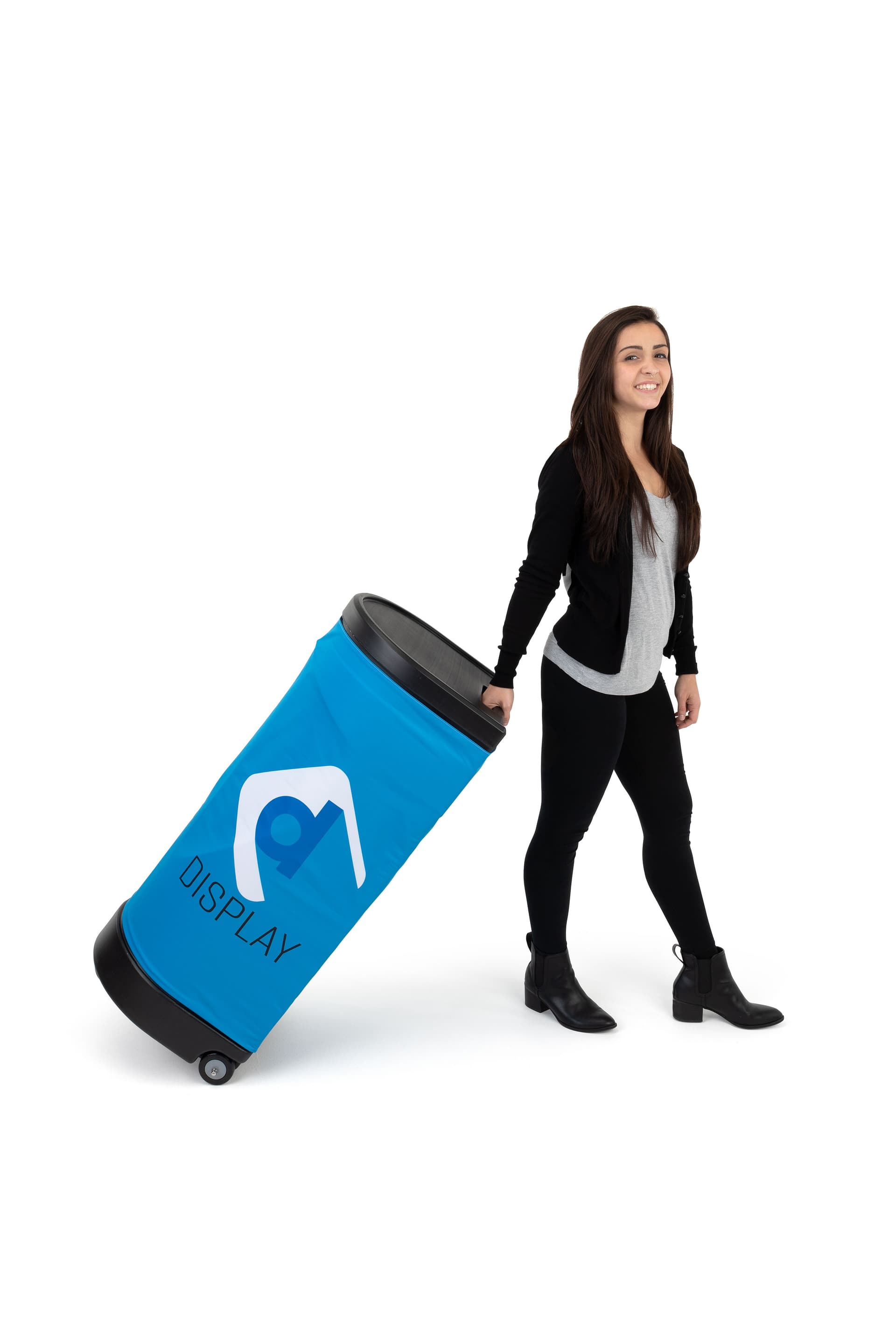 case to counter conversion kit with easy-pull handle to easily move around trade shows 