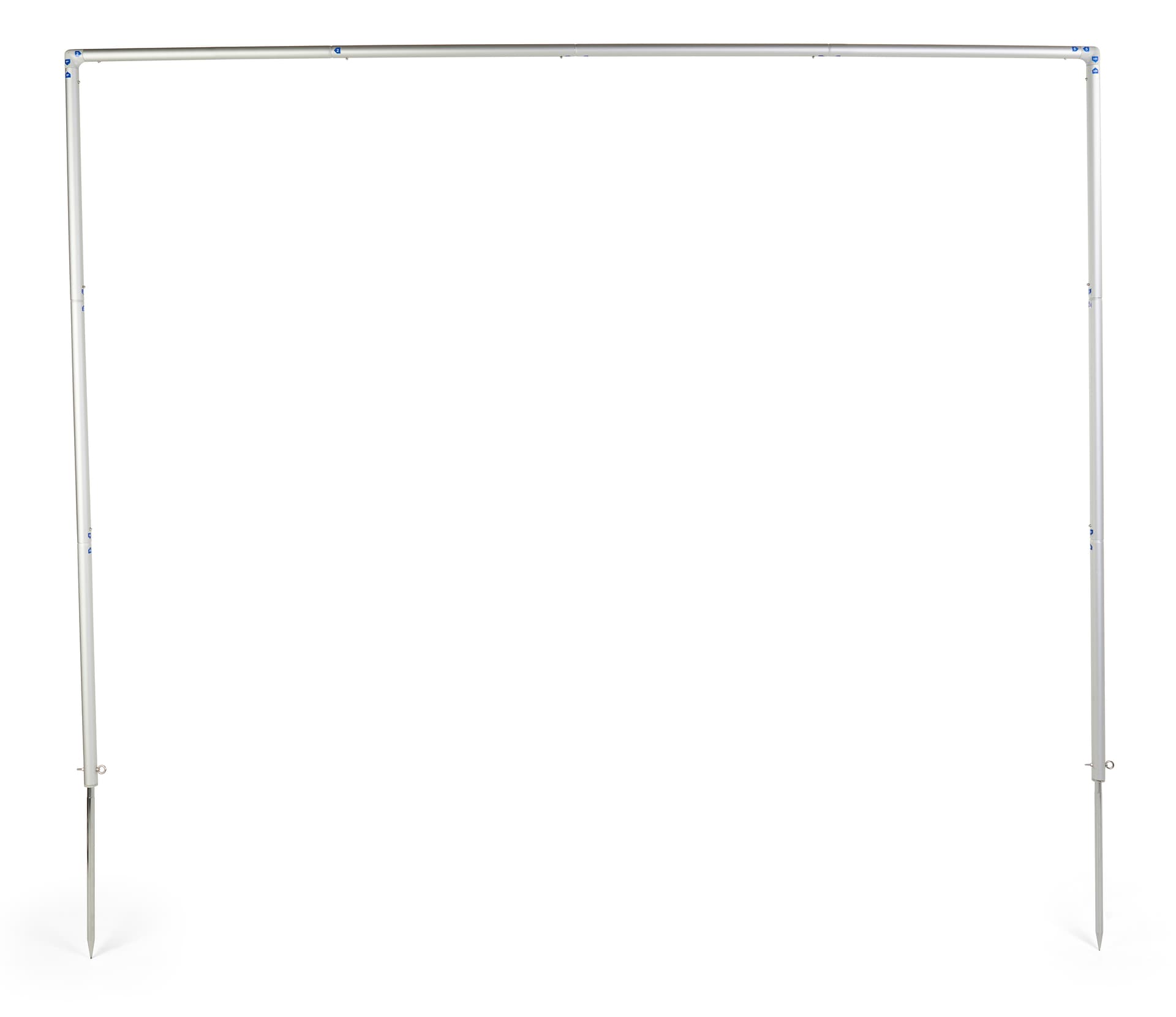 In-ground banner frame with aluminum extensions