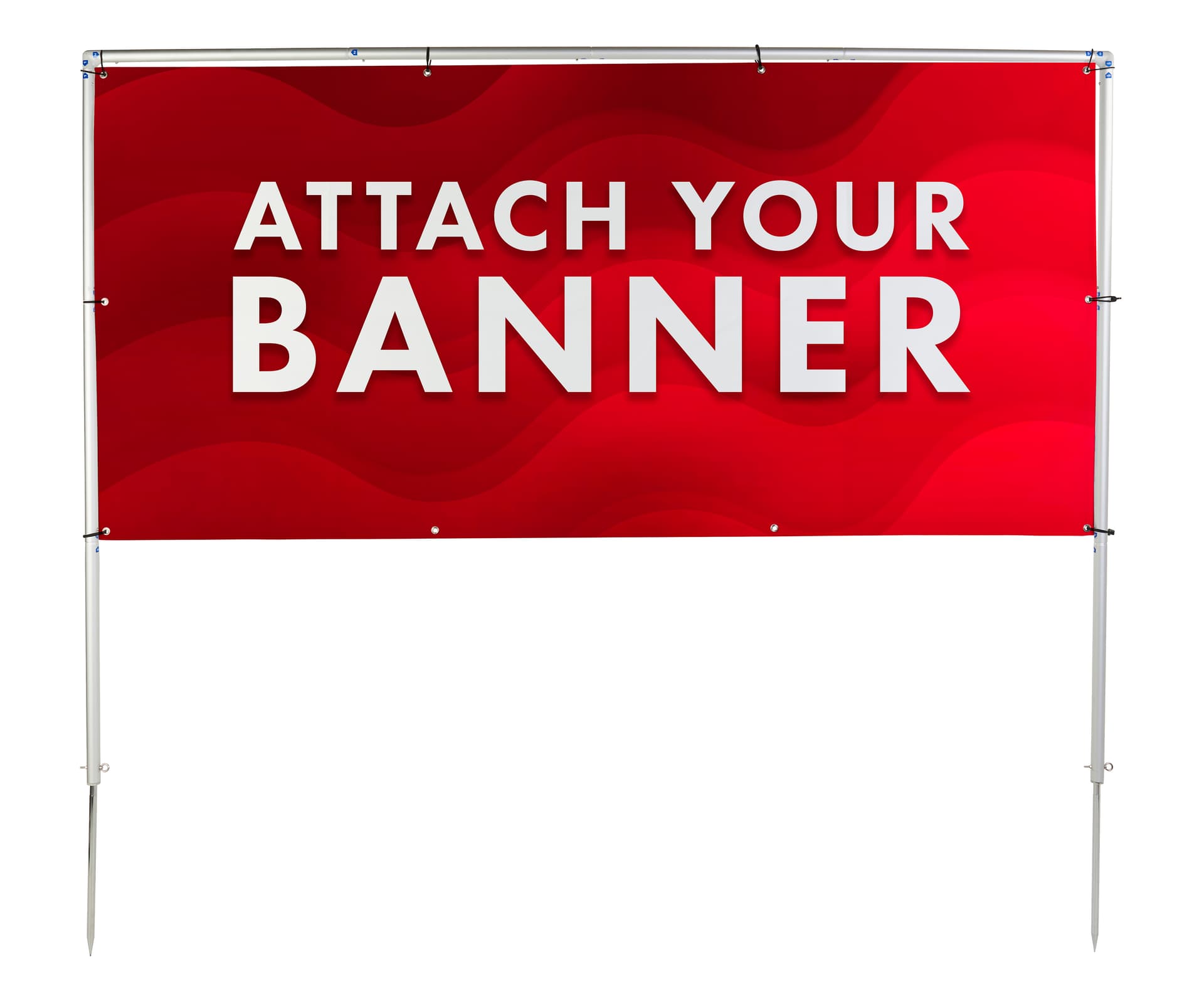 In-ground banner frame for grommet banners