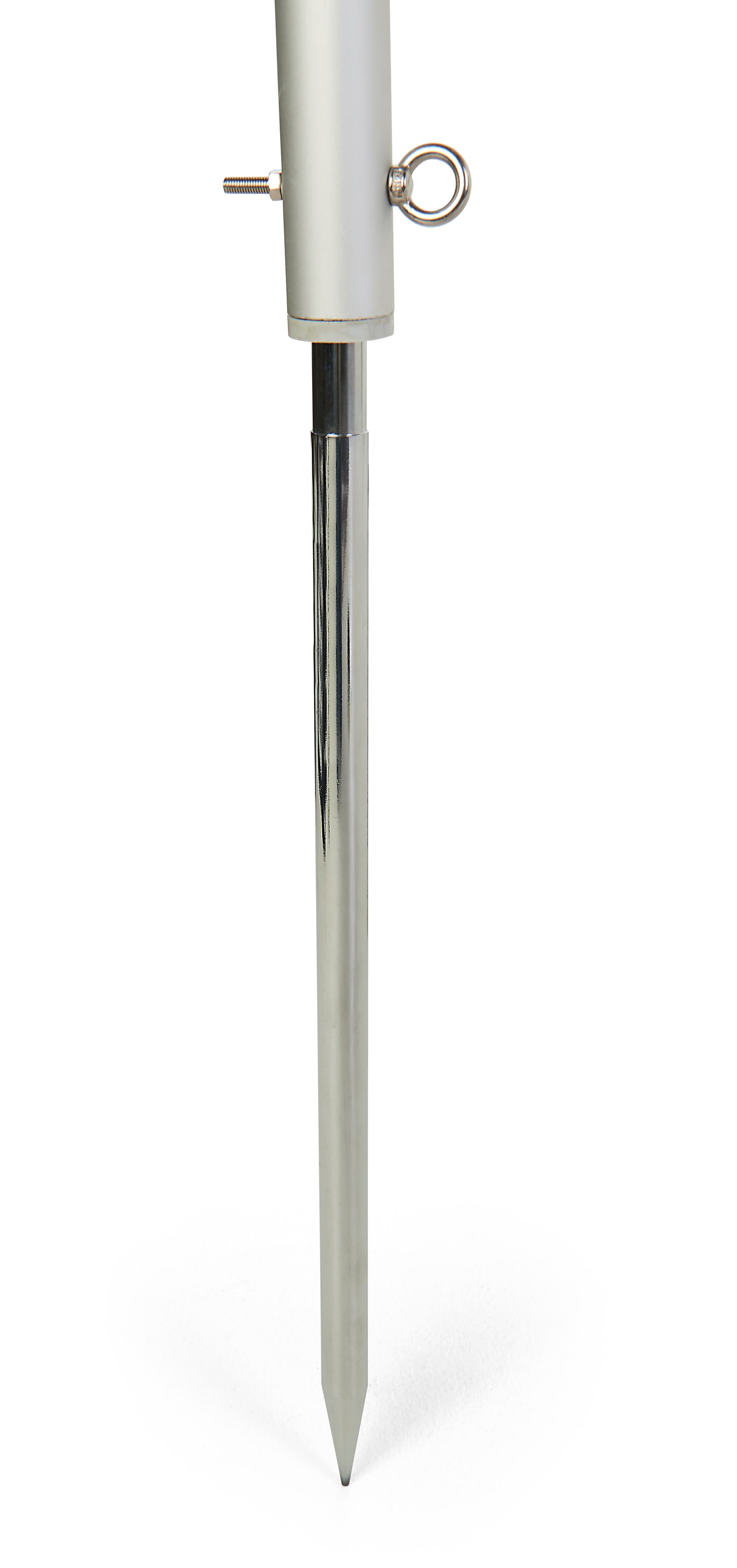 In-ground banner frame with ground stakes