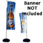 10' Banner Flag Stand with Fillable Base - Gray