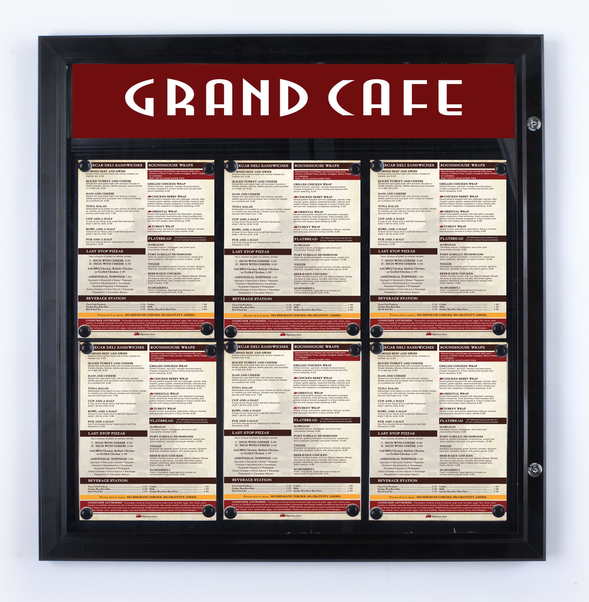 Outdoor Menu Cases with Locking Door