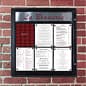 Enclosed Bulletin Board with Header, Outdoor Use, Magnetic, Locking  - Black