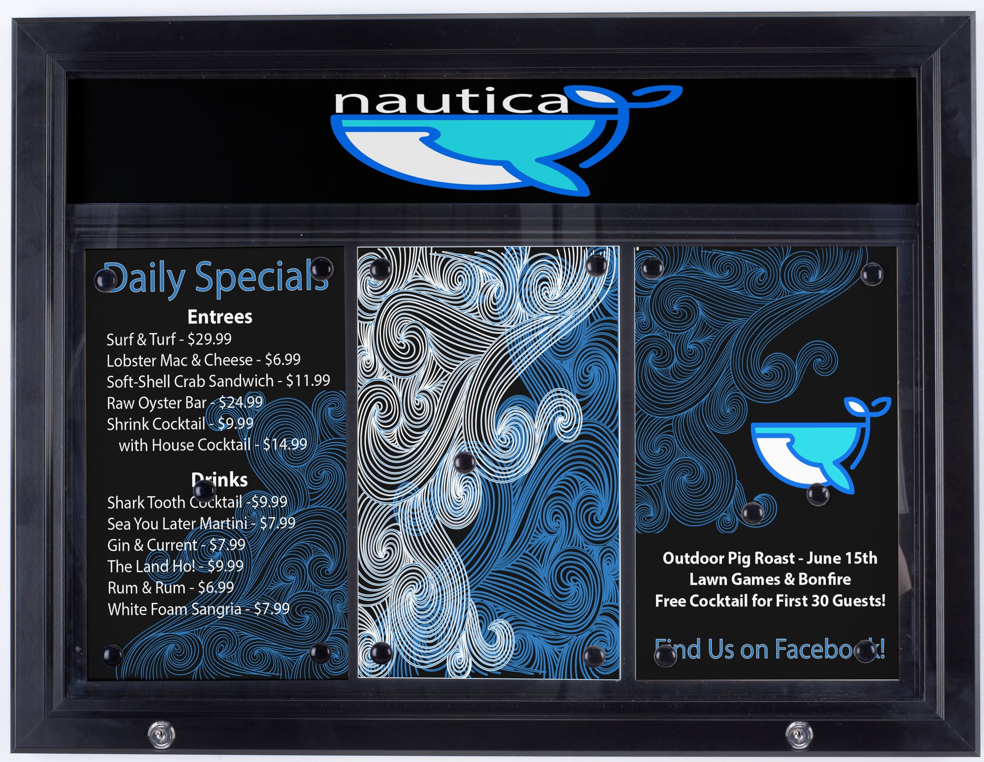 Black Menu Case