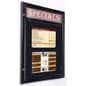 Enclosed Bulletin Board with Header, Outdoor Use, Magnetic, Locking  - Black